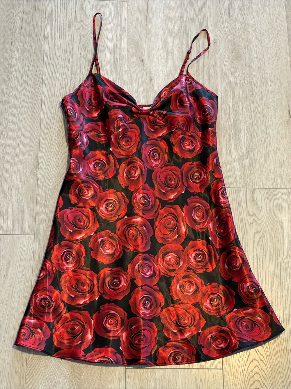 La Vie En Rose Floral Printed Satin Slip